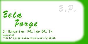 bela porge business card